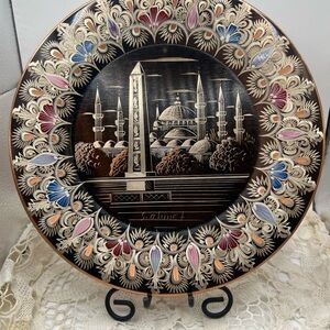 Elsan Ticaret Handmade Etched Copper Hanging Plate, Made Turkey -